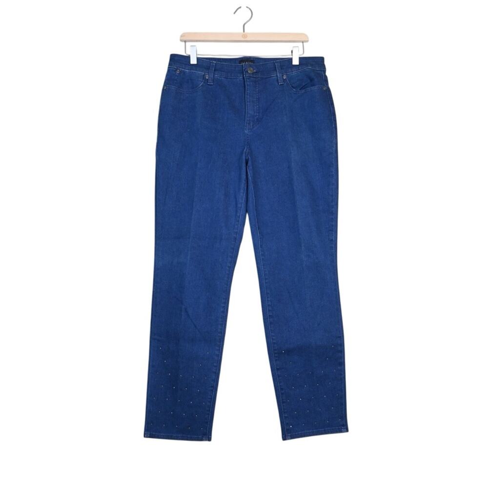 Talbots Women's 12 Slim Ankle Jean with Crystal Embellishment